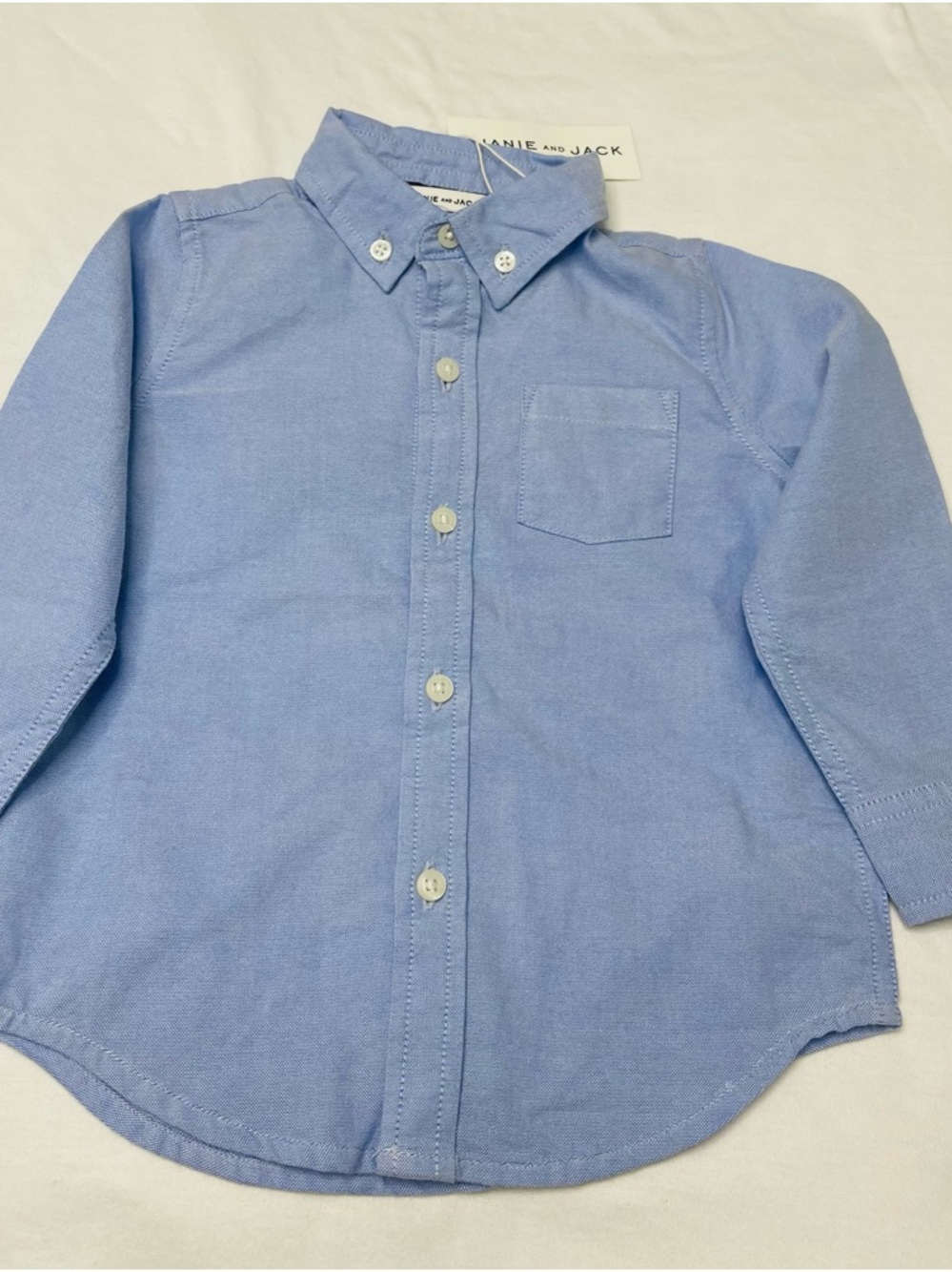 Janie and Jack Boys Blue Button-Down Oxford Shirt